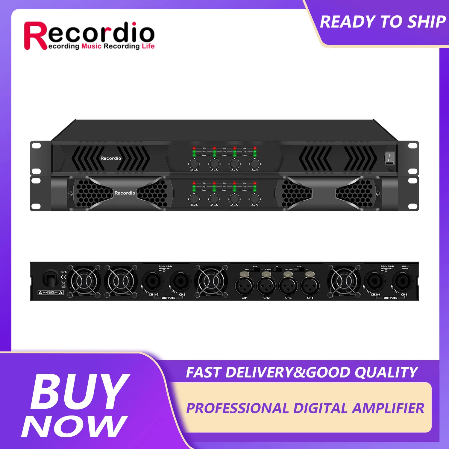 GAP-DQ4 High Power Professional Amplifier 1500W*4 Subwoofer Stage Audio Karaoke Theater KTV amplifier