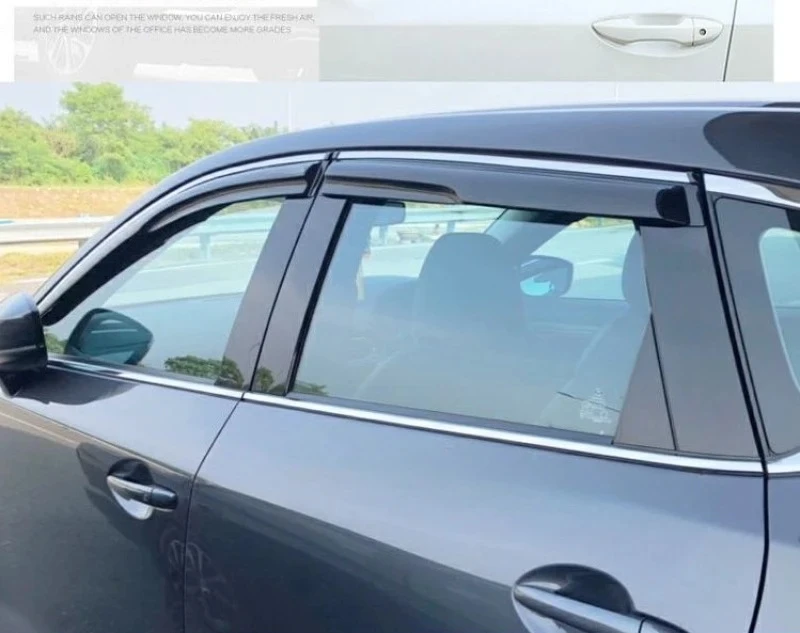 Acrylic Mugen Style Window Vent Visor/Rain Sun Wind Defecltor Guard For 2013-2024 2021 2022 2024 Mazda CX5 CX-5 CX-3 CX-4