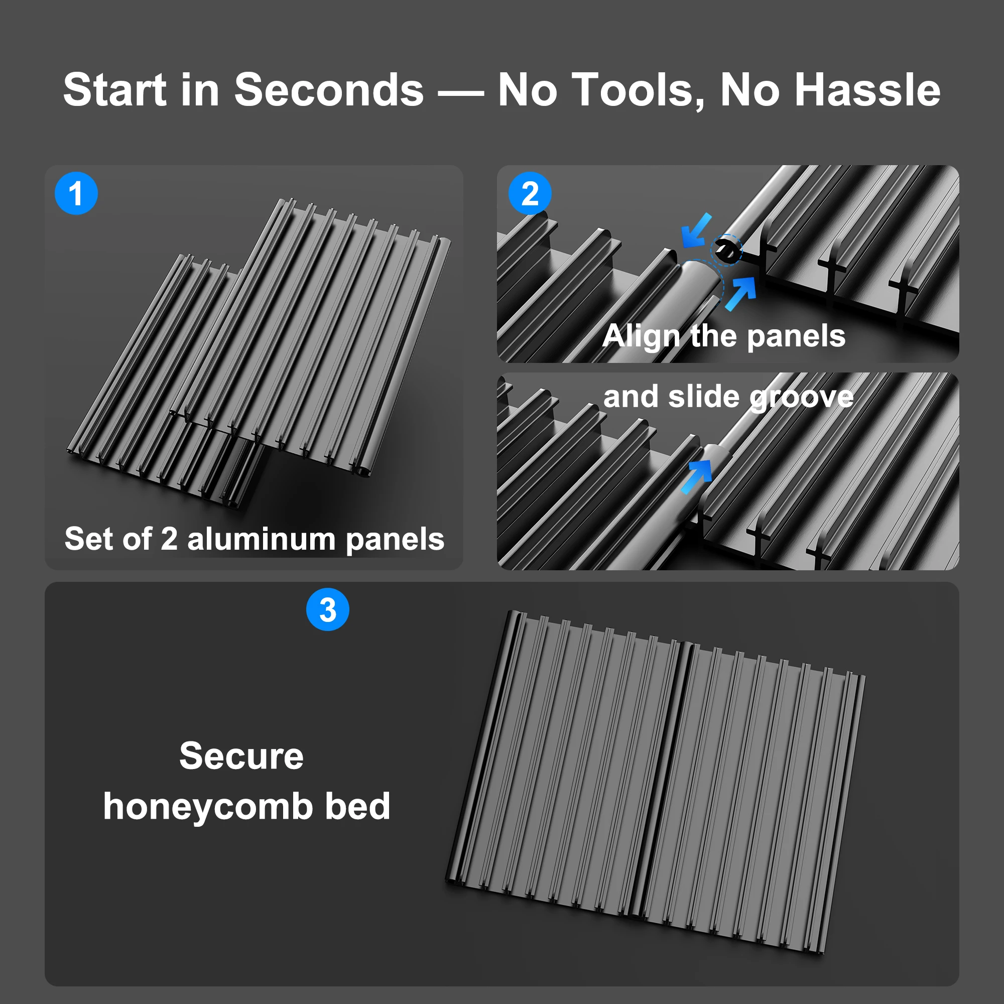 Laservii Splicing Honeycomb Laser Work Table Bed Cutting Platform Honeycomb Panel for CO₂ Diode Laser Engraver Cutting Machine - view 2