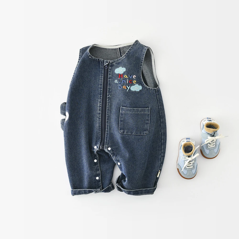 MILANCEL Autumn Children's Overall 6M-5T Cartoon Letter Overall for a Boy Cowboy Children's Clothing Soft Girls' Jumpsuit