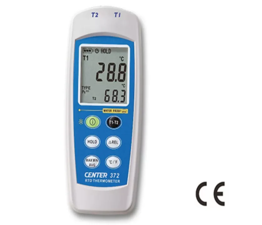 CENTER370/372 Waterproof Thermometer Platinum Resistance Handheld Thermometer Te