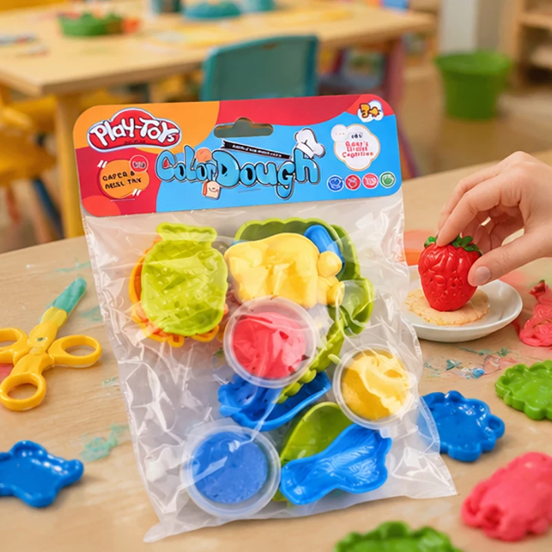13Pcs Color Dough Fruit Vegetable Mold Set Play Dough Soft Easy-to-Mold Modeling Clay Tool Kit Children's Sensory Preschool Toys