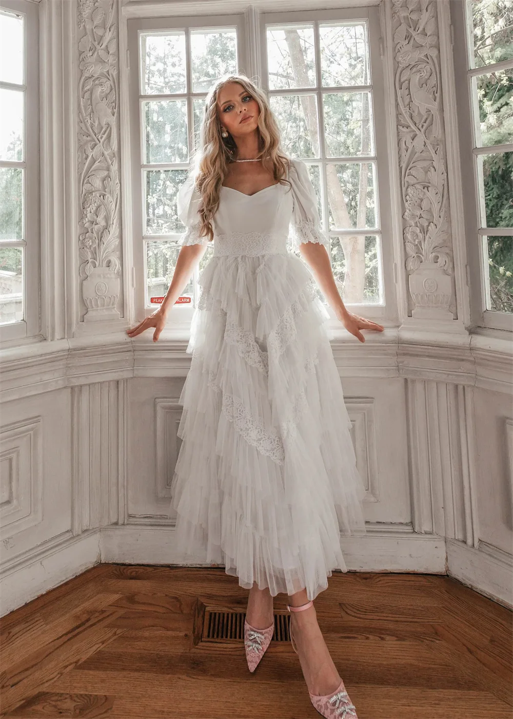 Jessica-Robe de Rhblanche en dentelle et tulle, tenue de soirée princesse, pour occasions formelles et mariage