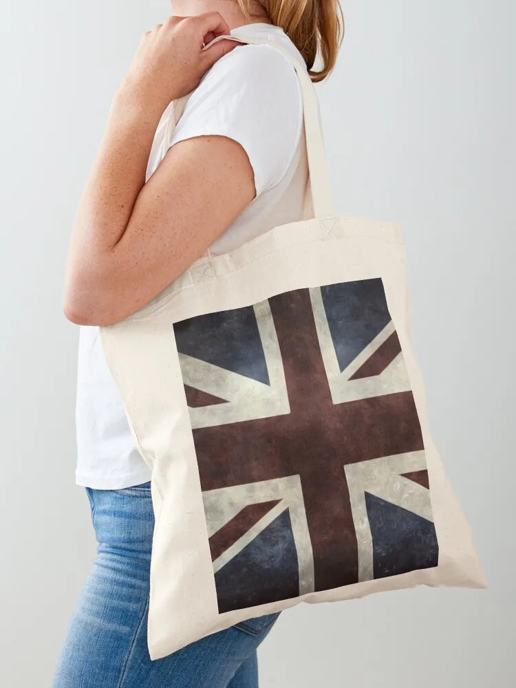 

A grunge looking distressed Union Jack uk version Tote Bag custom tote bag Women's beach bags hand bag
