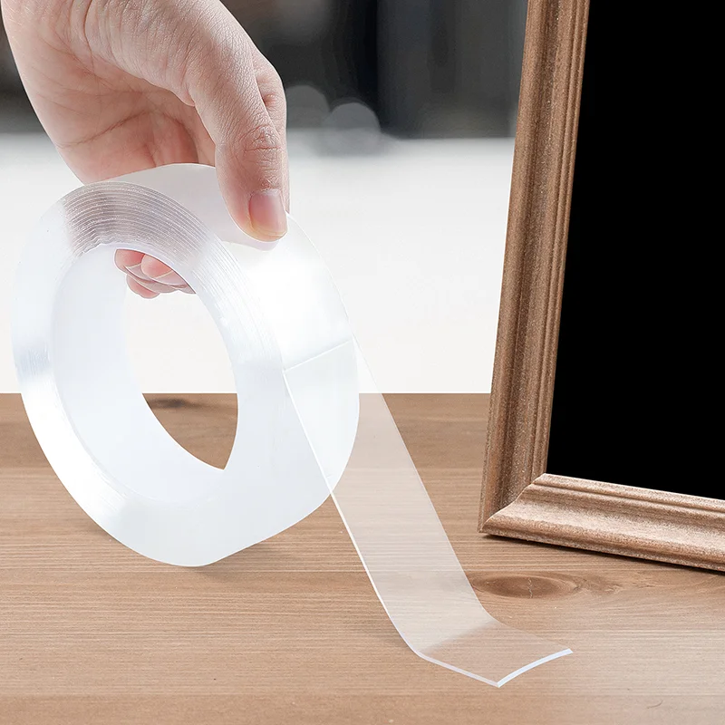 1 Rolle doppelseitiges Klebeband, Nano-Klebeband, transparente wiederverwendbare Klebebänder, reinigbare Küchen- und Badezimmerzubehör, abnehmbar