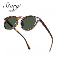 HISTORIA Vintage remache carey Gafas De Sol redondas pequeñas para hombres y mujeres 2024 diseño De marca Gafas De Sol clásicas verdes Gafas De Sol