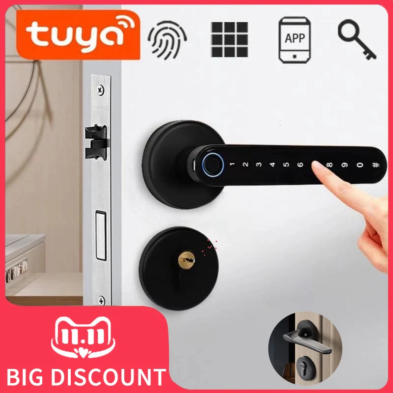 

DIOSSO Knob lock Biometric Smart Lock Fingerprint Password Electric Digital Lock Tuya Keyless Security Door Handle for Home