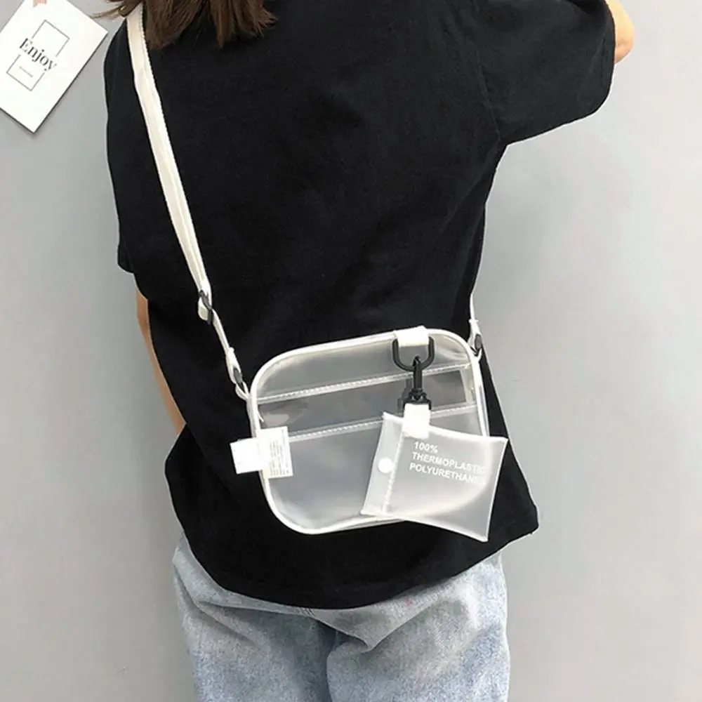 Casual PVC Transparent Clear Women Crossbody Bags Shoulder Bag Handbag Jelly Small Phone Bags with Card Holder