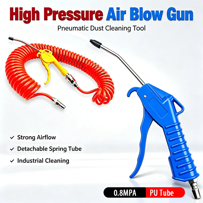 Enhanced Pneumatic Hose Spiral Pipe for Air Compressor High-Pressure Truck Air Blowing Gun Dust Blowing Pneumatic Tool