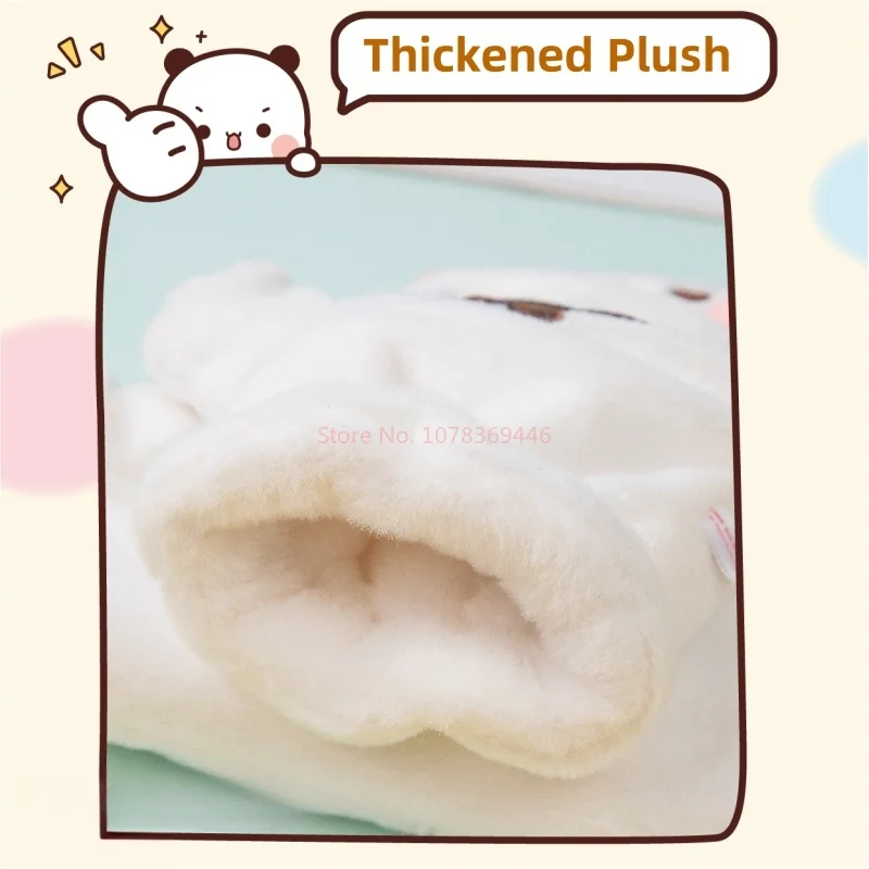 Official Original Bubu And Yier Warm Gloves , Panda Bubu And Dudu Cute Pattern Magnetic Flip Cover Winter Gloves Couple Gift