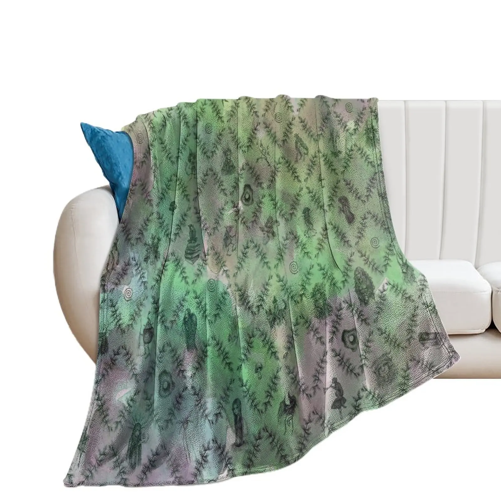 Faerie Vignettes - Spectrum Throw Blanket wednesday Flannel Blankets