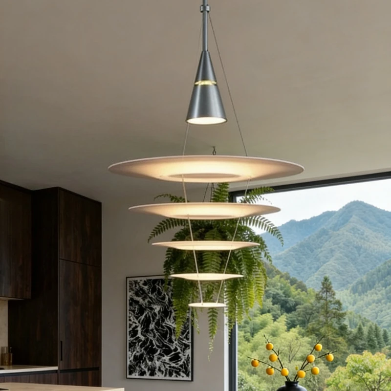 

Postmodern Ring Living Room Acrylic LED Pendant Lights Vintage Stylish Home Decoration Corner Hotel Café Bar Bedside Chandeliers