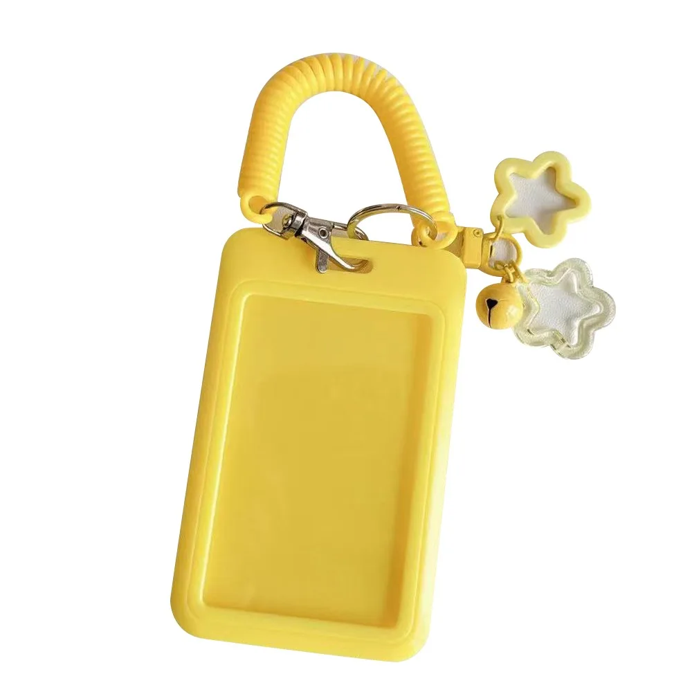 Cute Colorful ID Card Holder Clear Acrylic Keychain Design Keychain Holder Star-Shaped Star-Shaped Holder Credit Cards