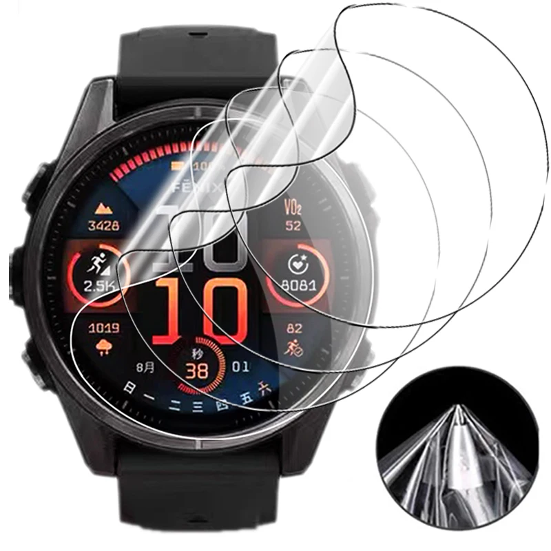 Ультра прозрачная тонкая защитная пленка для экрана Garmin Fenix 8 43 мм, 47 мм, 51 мм, умные часы, мягкие гидрогелевые пленки из ТПУ, не закаленное стекло