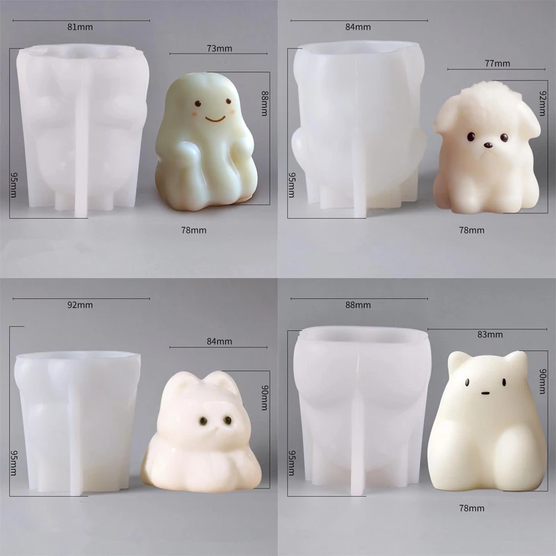3D süße Welpen Geister Pudding Silikonform kleine Kaninchen Schüssel Kuchen Milch Schokolade Gelee Form Küche Backen Kuchen Dekoration