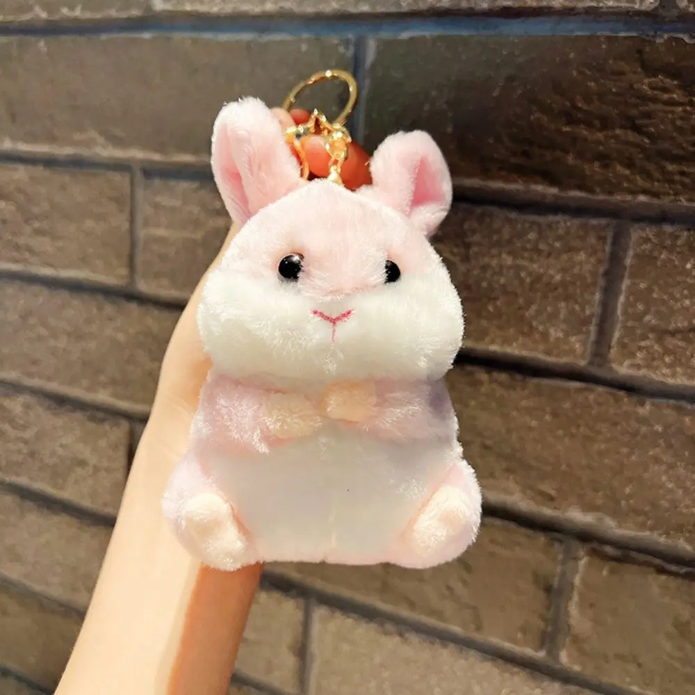 Accompany Toys Schoolbag Accessories Rabbit Plush Keychain Hamster Rabbit Plush Keyring Bunny Plush Keyring Animal Stuffed Toys