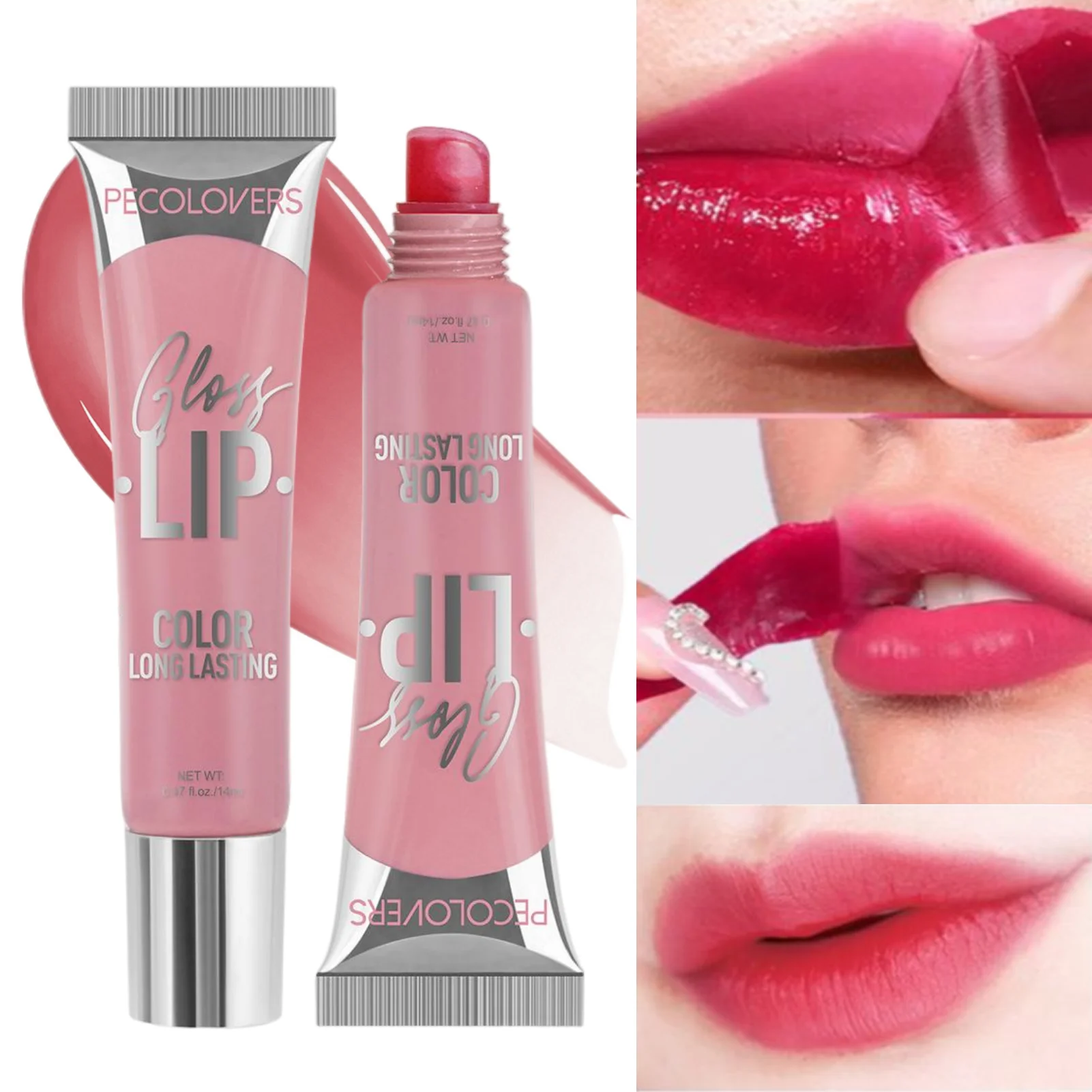 防水性と長持ちするピールオフリップグロスタトゥー、すべての肌にマットなナチュラルルック、鮮やかなピンクの赤い色合いに最適