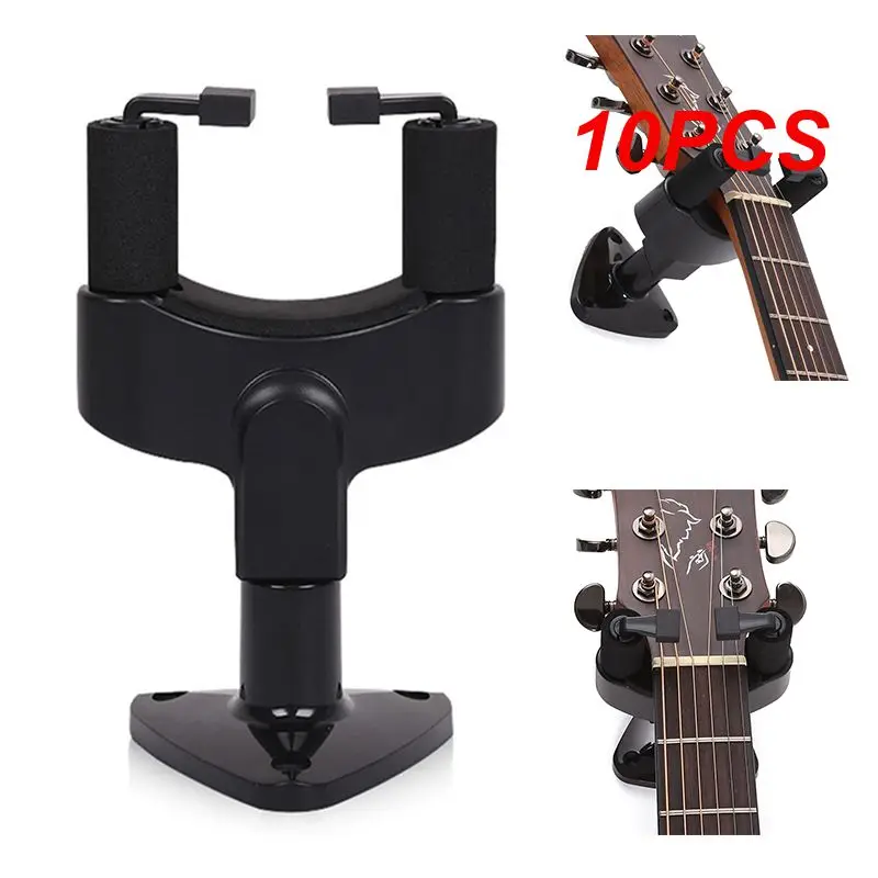 

10PCS Mandolin Ukulele Black Guitar Bass Screws Accessories Guitar Hanger Stand Wall Mount Holder Hook For Electric Guitar