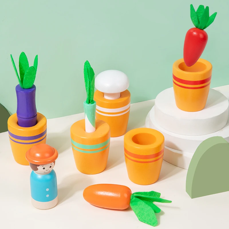 لعبة مطابقة الألوان على شكل مونتيسوري لعبة الطفل محاكاة زراعة الخضروات التظاهر اللعب بوعاء المهارات الحركية الدقيقة لعبة تعليمية هدية #5
