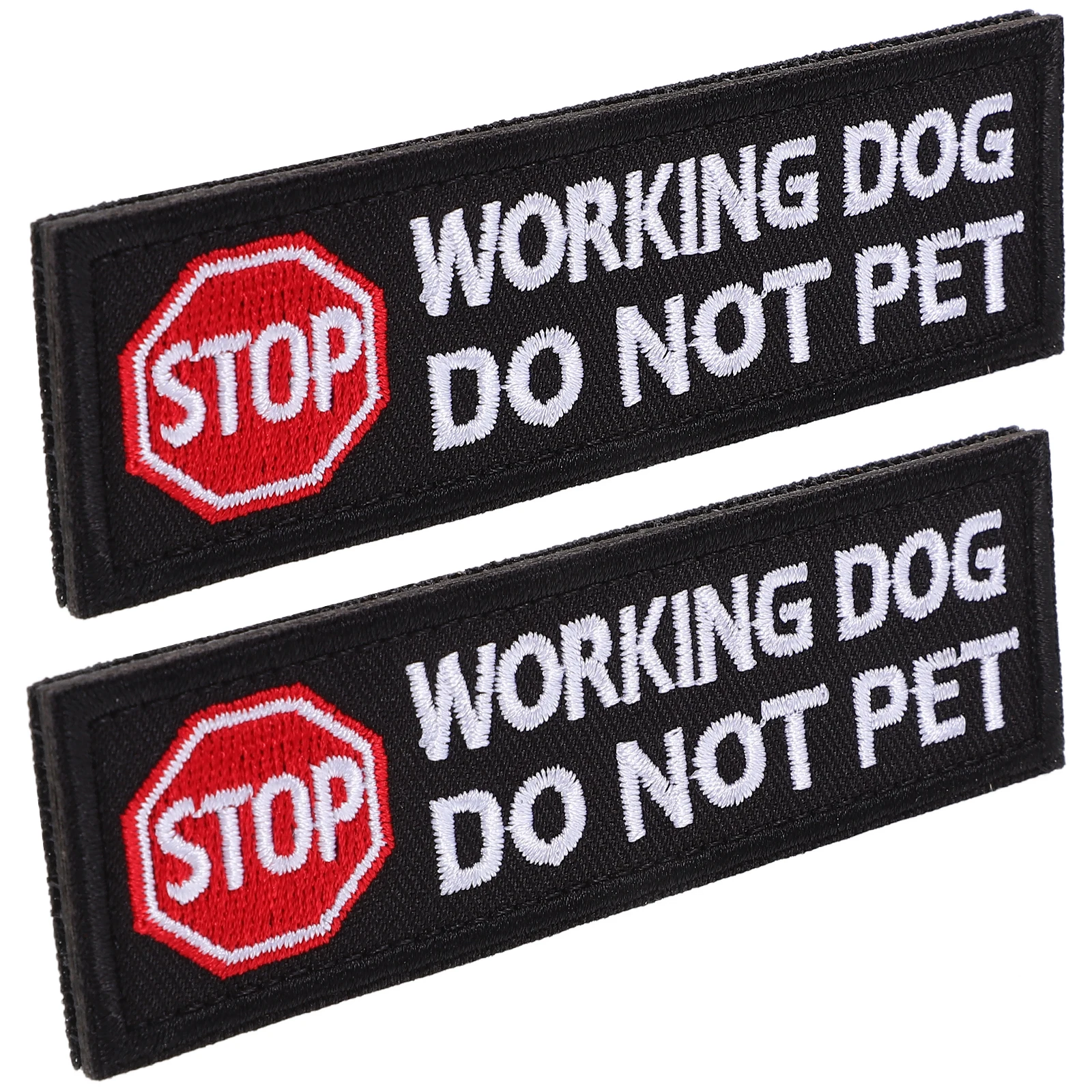 

2Pcs Dog Patches Service Vest Reactive Not Pet Tag Patch Black Work Embroidered Reusable Designs