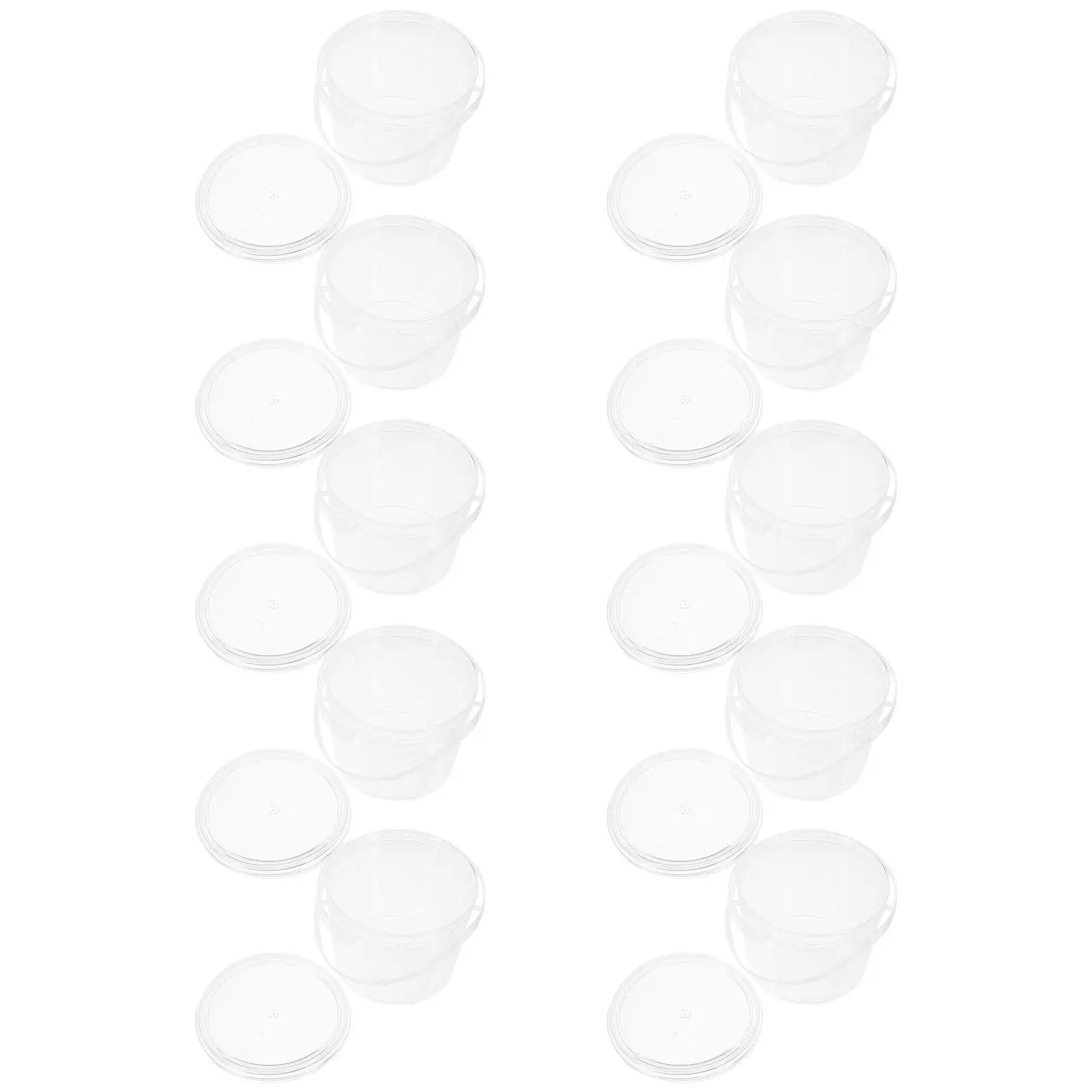 

10 Pcs Storage Bucket Toys Buckets Tea-leaf with Lid Transparent Round Food Sealed Snacks Nut