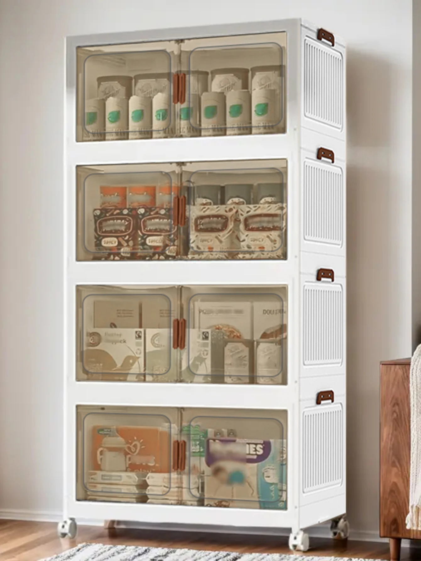 

70cm Multifunction Folding Storage Cabinet Dustproof Wardrobe Sundries Cabinet Closet Organizer Locker Storage Box