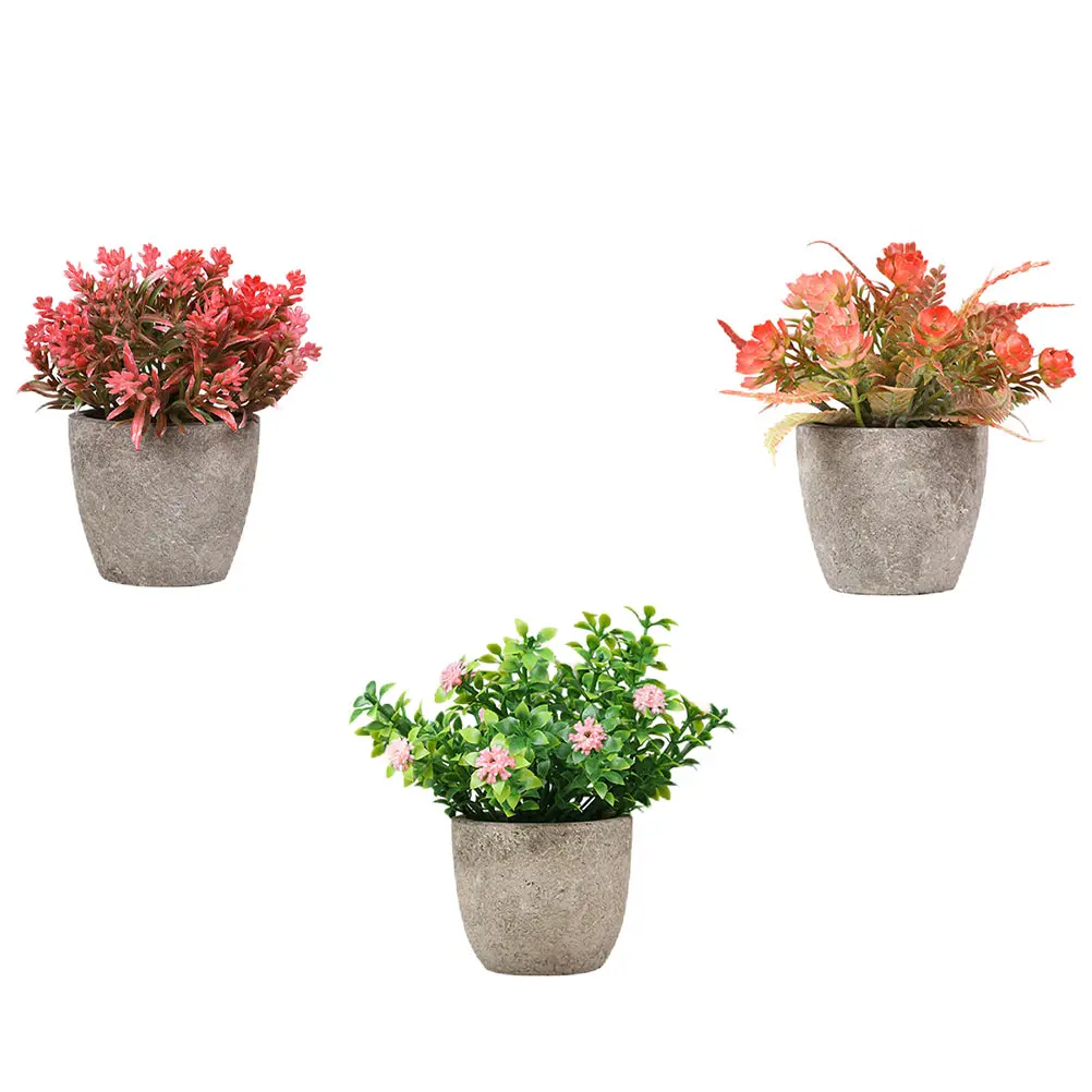 

3 Pcs Artificial Pulp Bonsai Plants Decorative Simulation Indoor Fake Greenery Desk Home Office Flower Arrangement