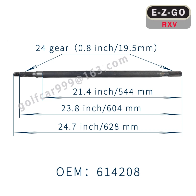 Golf cart Spline Rear Axle Shaft drive shaft suitable for EZGO RXV 2008-UP，sightseeing car drive axle 0EM#614208/614209