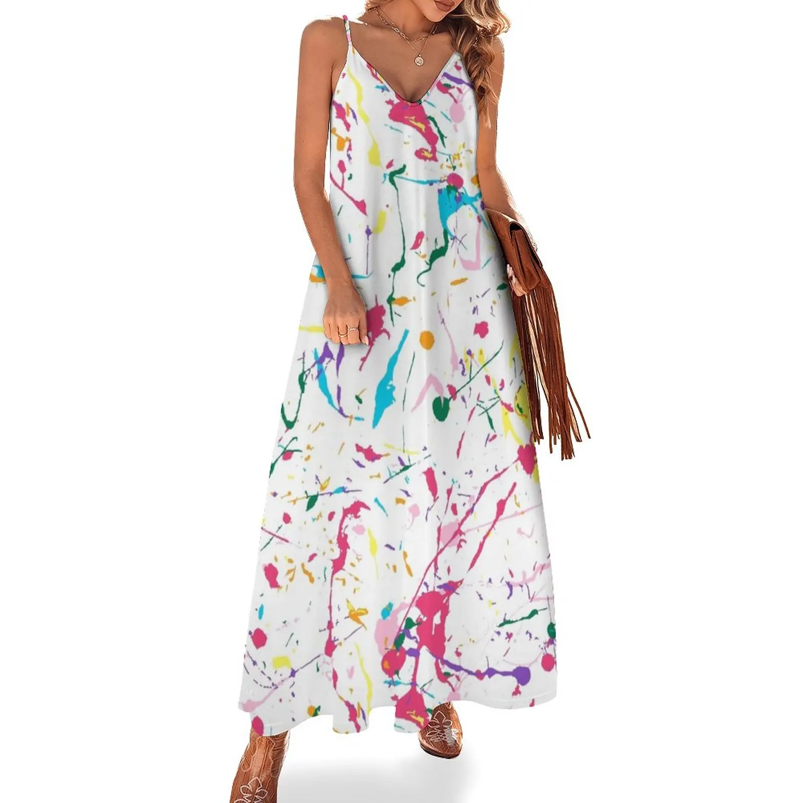 

Paint Splatter Sleeveless Dress Long dress dresses ladies 2023 summer