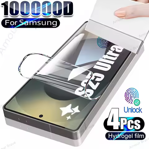 4PCS Hydrogel Film For Samsung S25 Ultra S20 S22 S21 S23 FE Note 20 Ultra 10 Screen Protector For Galaxy S24 Ultra S25 Edge Film