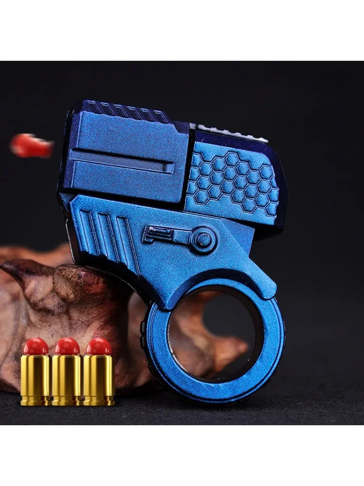 Mini alliage doigt anneau pistolet modèle coquille lancer balle molle jouet pistolet décompression jouets doré doigt Blaster pour garçons adultes