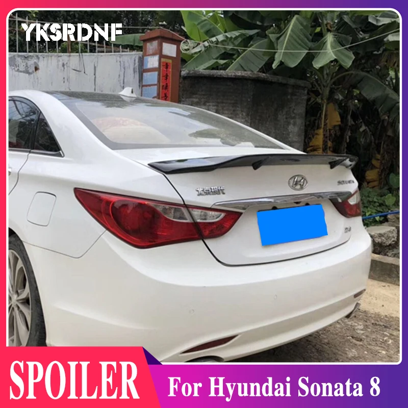 

YKSRDNF Car-styling R Style Luster Carbon Fiber/FRP Rear Trunk Spoiler Wing Fit for Hyundai Sonata 8 2011 - 2013