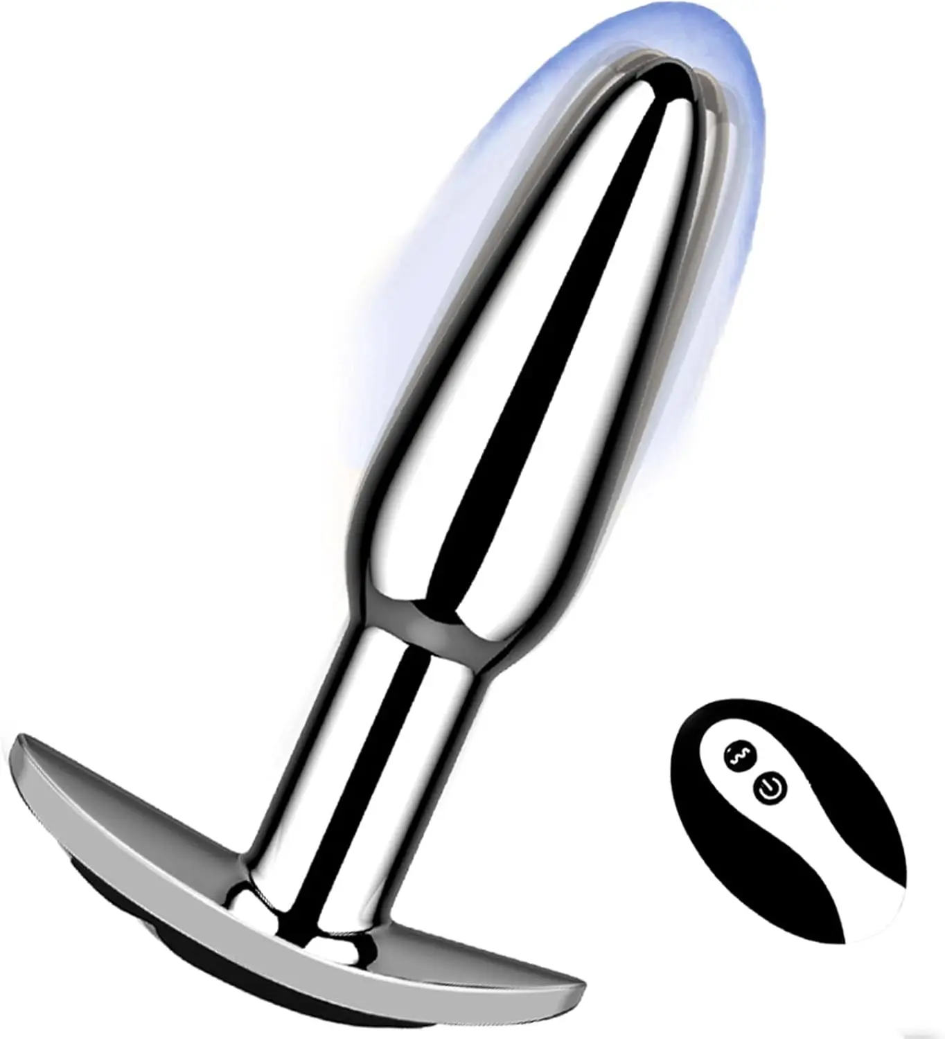 Vibrierender Analvibrator mit Buttplug, Fernbedienung und 10 Vibrationsmodi und ausgestellter Basis, tragbarer Vibrator, Prostata-Massage