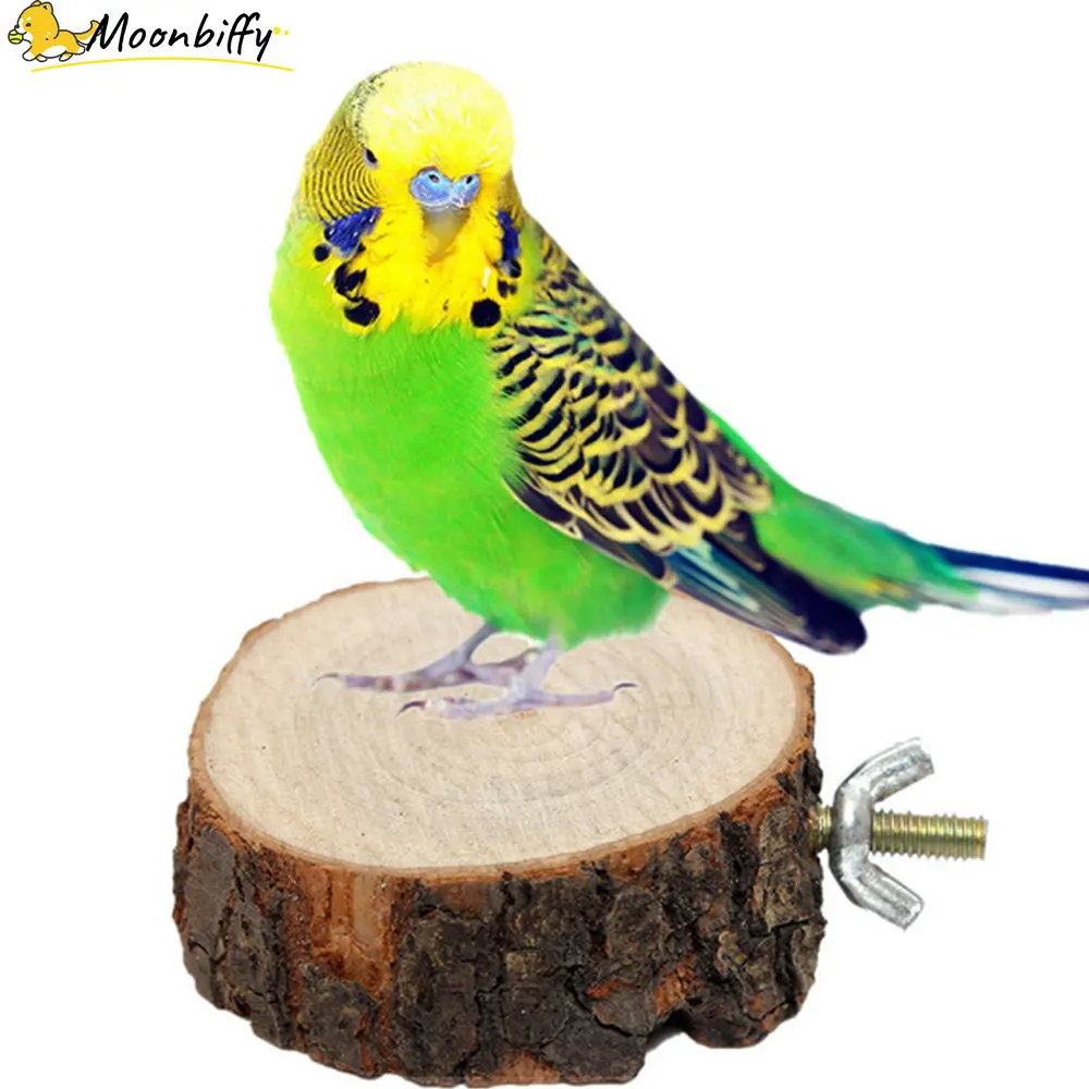 Round Wooden Squirrel Parrot Bird Perch Stand Platform Bird Hamster Chinchilla Parrot Wooden Pier Diving Platform Toys