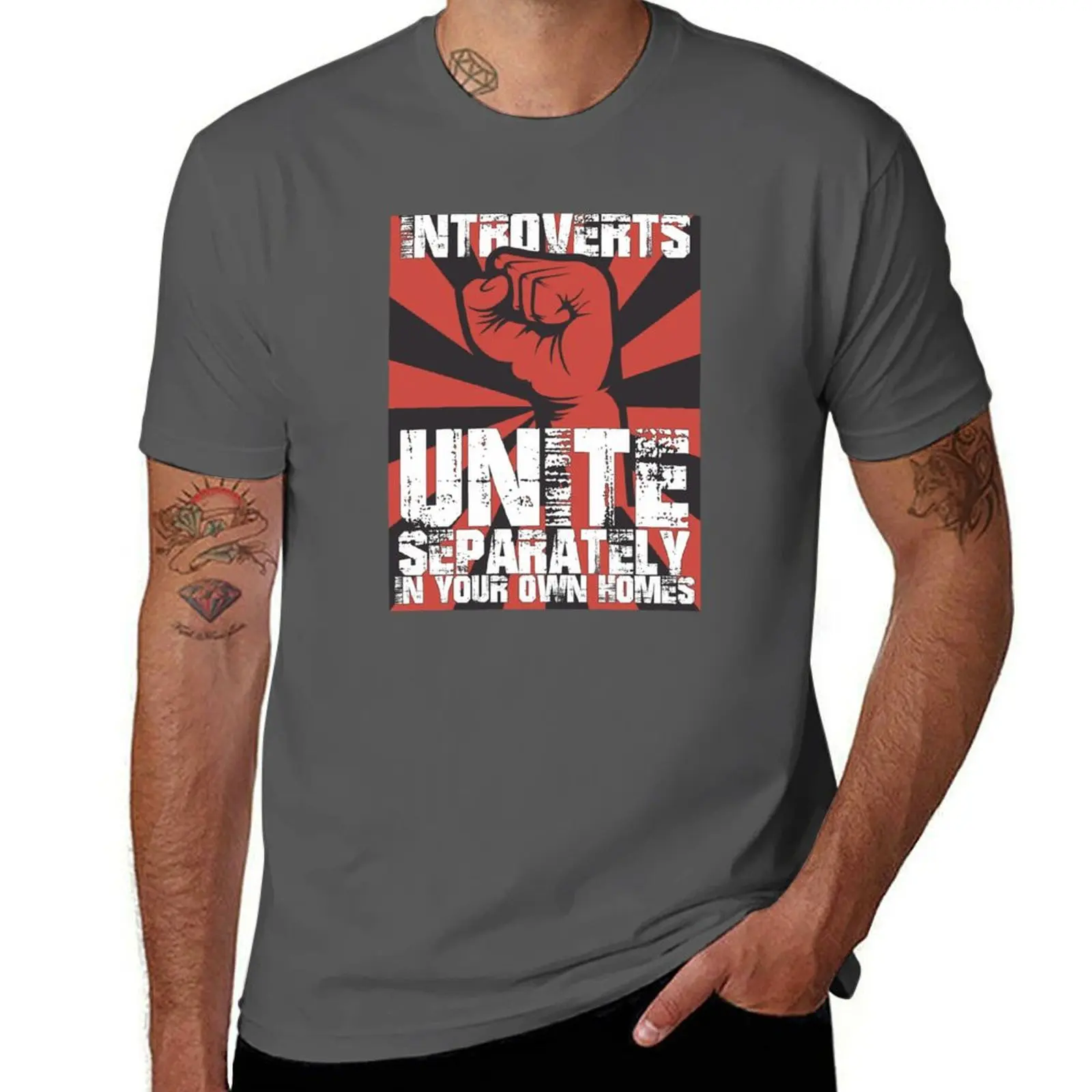 

Introverts Unite Separately In Your Own Homes T-Shirt Funny t-shirt luxury clothing labubu heavy weight t shirts for men