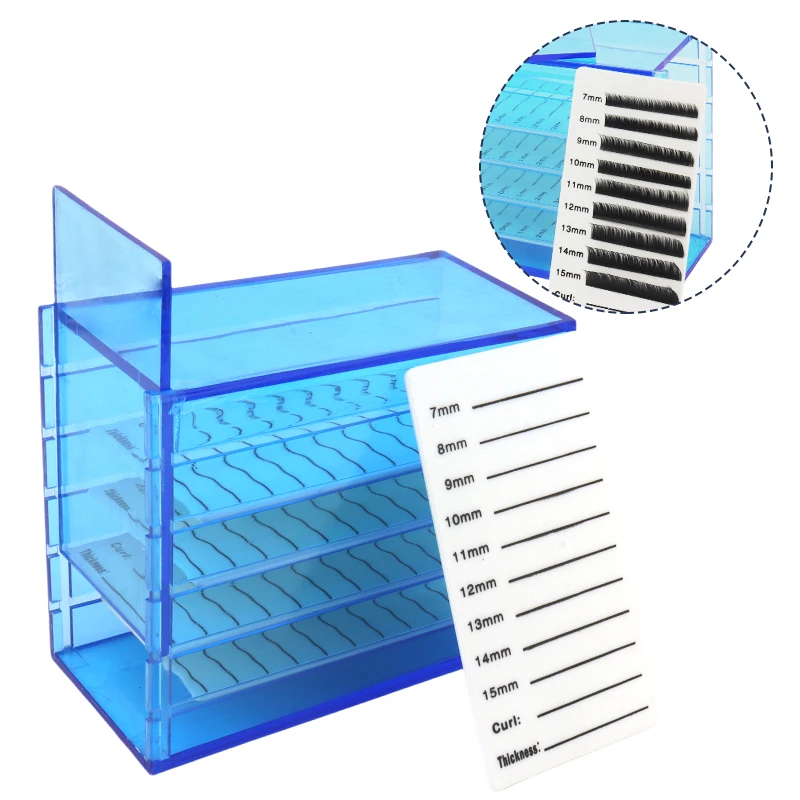 5 Layers Acrylic False Eyelash Organizer Box Clear Lash Extension Storage Case with Scale Labels for Salon and DIY Lash Art