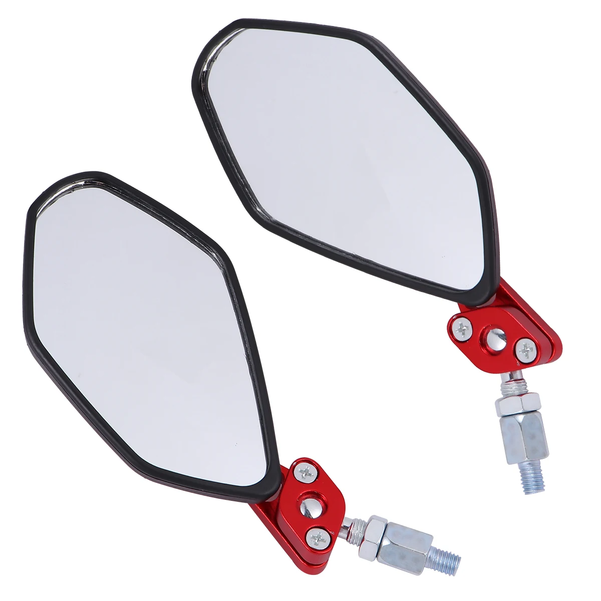 

Motorcycle Rearview Mirror s Red Frame Plastic H Adjustable Angle Large Glass Lens Suitable Motorcycles Street Bikes Cruisers