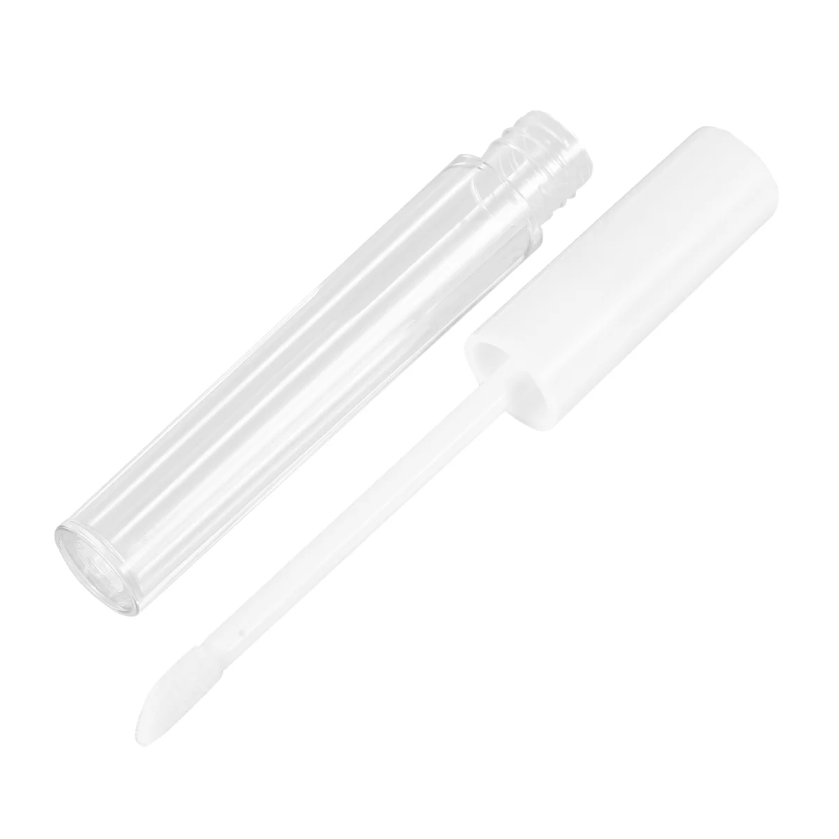 10Pcs Lip Tubes Lip Color Container Labial Glair Tube Lip Bottle Subpackaging Holder (White Lid, Transparent)