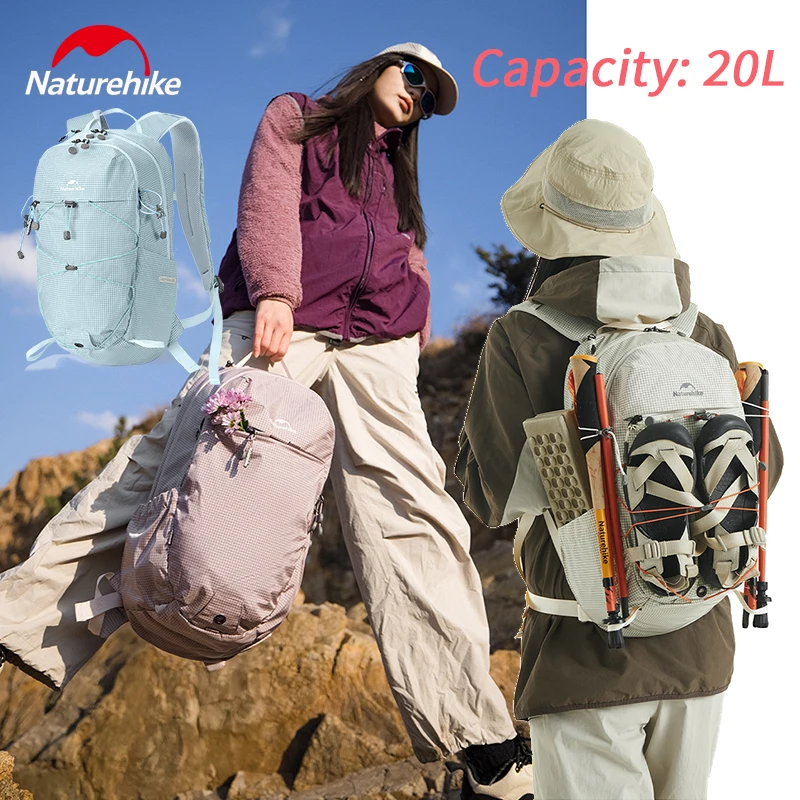 Naturehike 20L Outdoor-Wanderrucksack, leicht, atmungsaktiv, verdickte Schultergurte, für Männer und Frauen, Bergsteigen, Freizeittasche