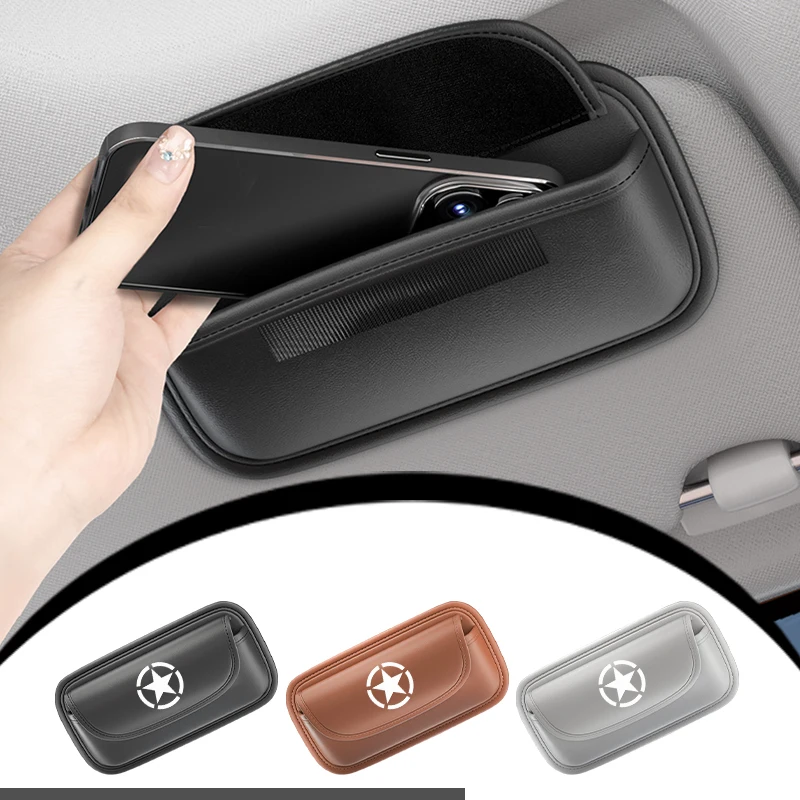

Car Glasses Bag Sun Visor Glasses Holder Sunglasses Protective Bag For Jeep Compass Renegade Cherokee Grand Wrangler JK Patriot