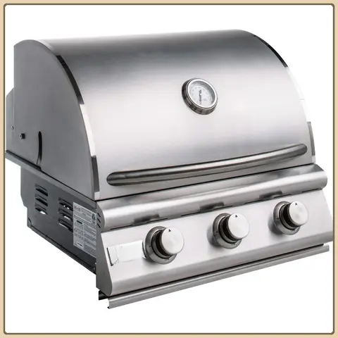 Grill à gaz propano intégré 32", 4 brûleurs 56K BTU, barbecue en acier inoxydable