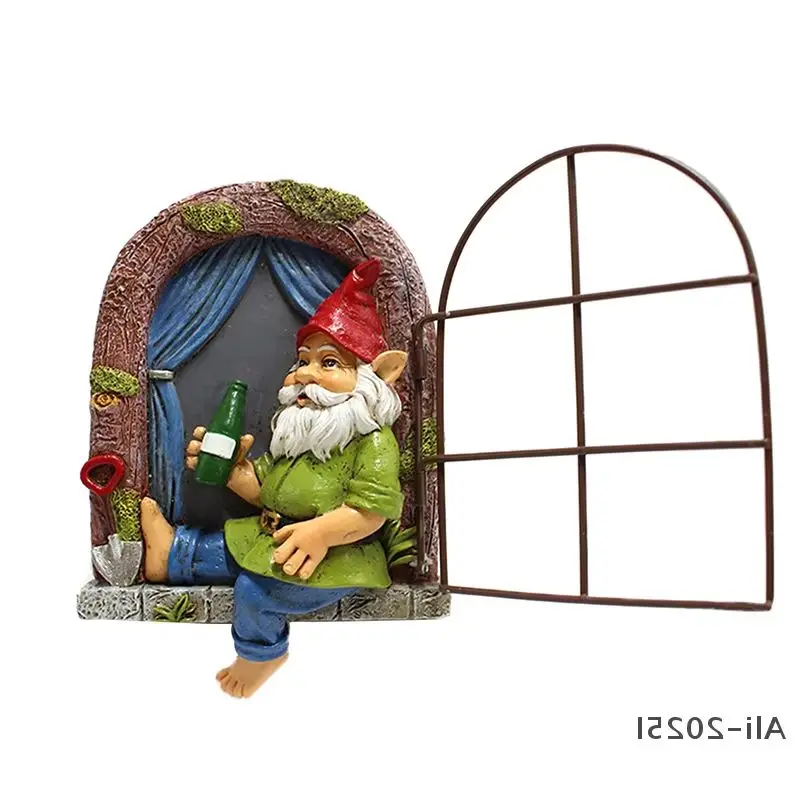 

Gnome Tree Hugger, Drinking Dwarf Window Decoration, Creative Resin Outdoor Tree Decoration For Garden Landscape, Hanging Crafts