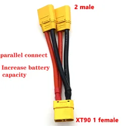 Conector de batería paralelo, Cable macho/hembra, extensión Dual Y divisor, Cable de silicona de 2/3 vías para batería RC, enchufe T XT60 XT90, 1 unidad