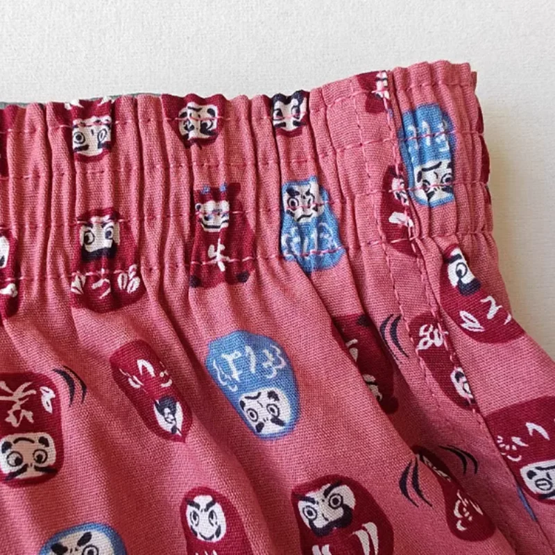 Shorts de algodão tecido Cartoon masculino, Roupa interior solta, Fundo do sono, Calção praia, Desenhos animados, Animação