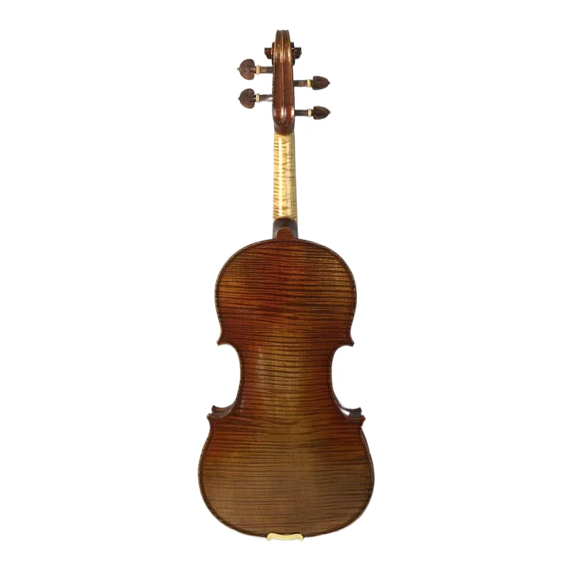 Hooqu Exquisite Handmade 4/4 Tiger Pattern Violin Solo Performances & Professional Examination Masterpiece Adults