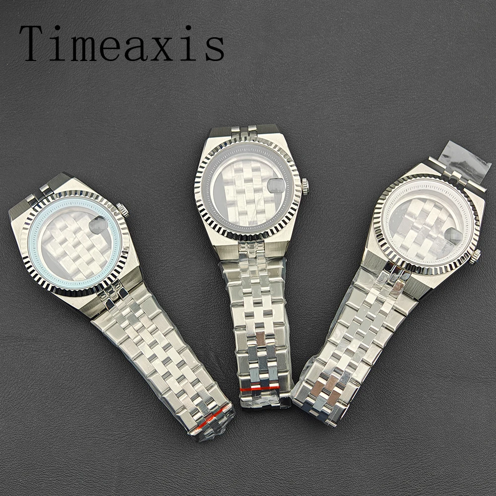 Timeaxis 40mm Stainless Steel Case Sapphire Glass Watch Parts Fit Miyota8205/8215/821A NH35/NH36 Automatic Mechanical Movement