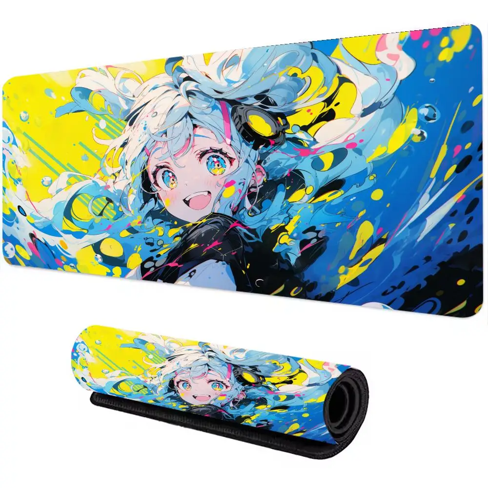 

Anime girl rubber mouse pad, cute office super large mouse pad, XXL game accessories, anti-slip high definition printing carpet