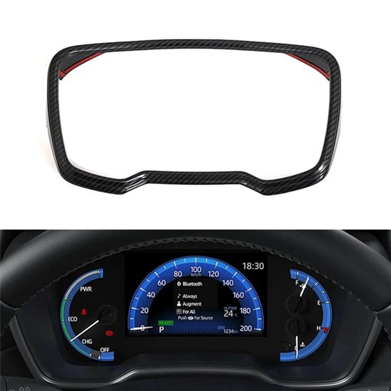 For Toyota Corolla Cross XG10 2020 2021 Car Carbon Fiber Interior Dashboard Meter Display Frame Trim Cover