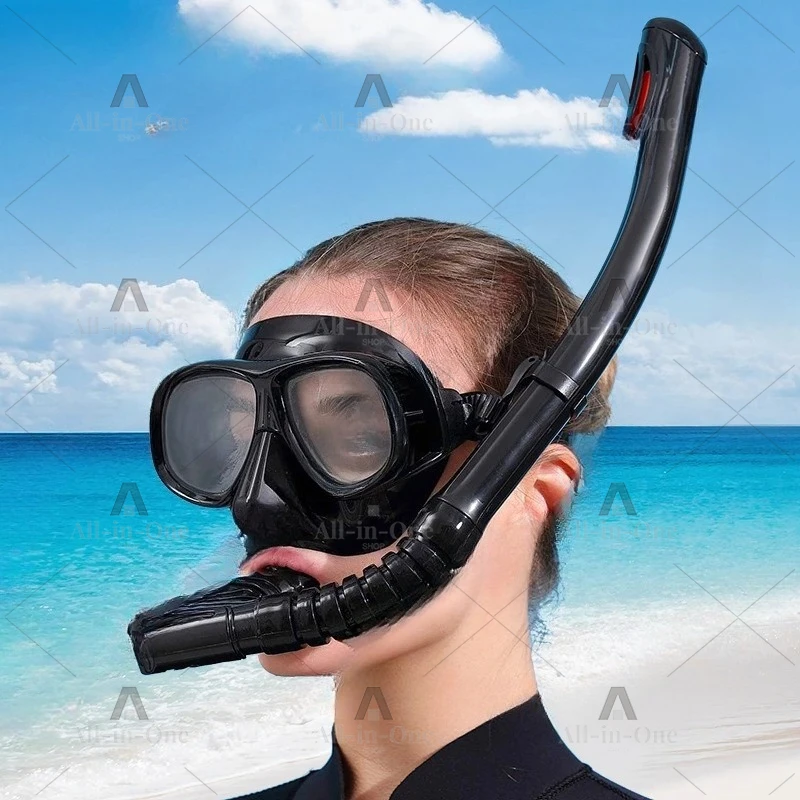 Professional Snorkeling Surface Mask Silicone Diving Respirator Large Frame Diving Mask with Prescription