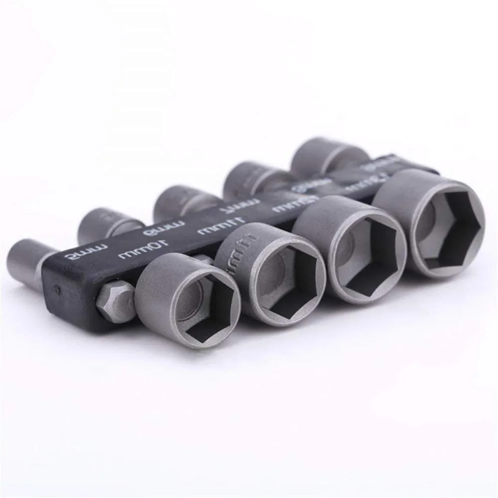 9pcs Power Hand Driver Drill Tools Set 5-13mm Metric Socket Wrench Set Power Nuts Driver Socket 1/4\